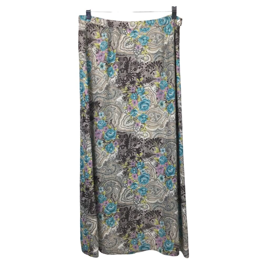 Coldwater Creek Floral Paisley Lightweight Beachy Feminine Maxi Skirt Women's M